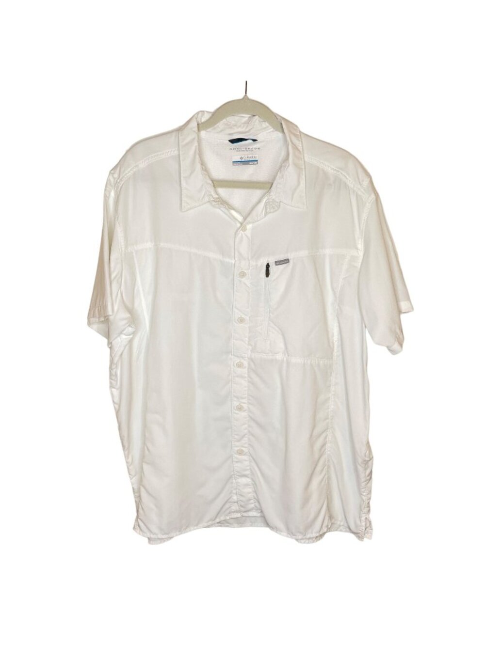 Columbia White Omni-Shade Nylon Short Sleeve Shirt, XXL